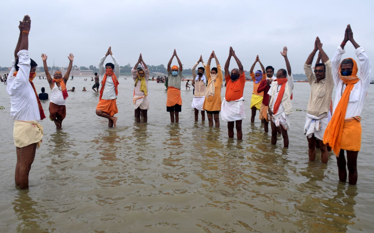 pooja recitration in homes eclipse dip at the confluence