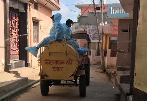 Aharoda village got sanitized