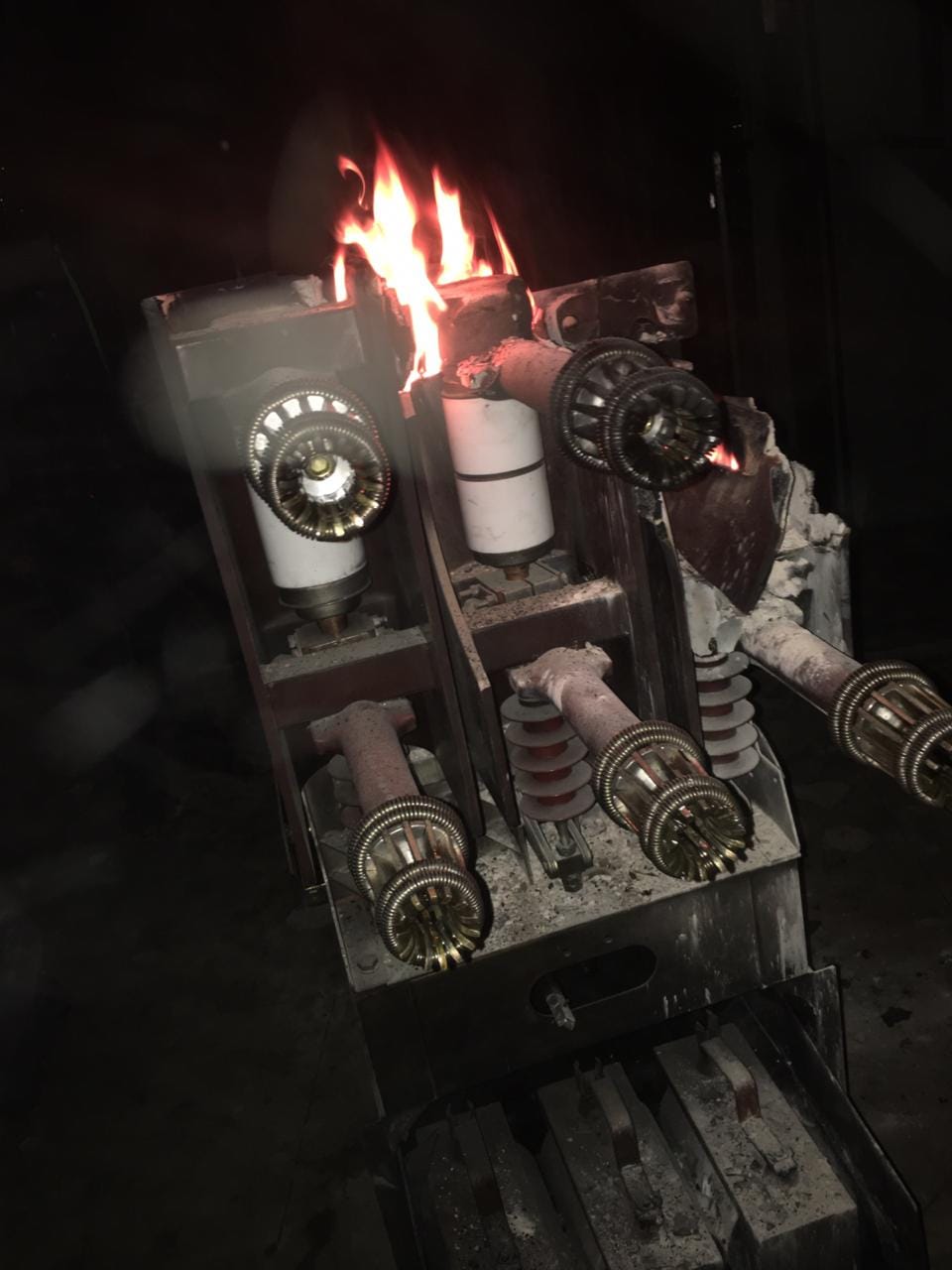Electrical sub station's switch gear burnt due to lightning