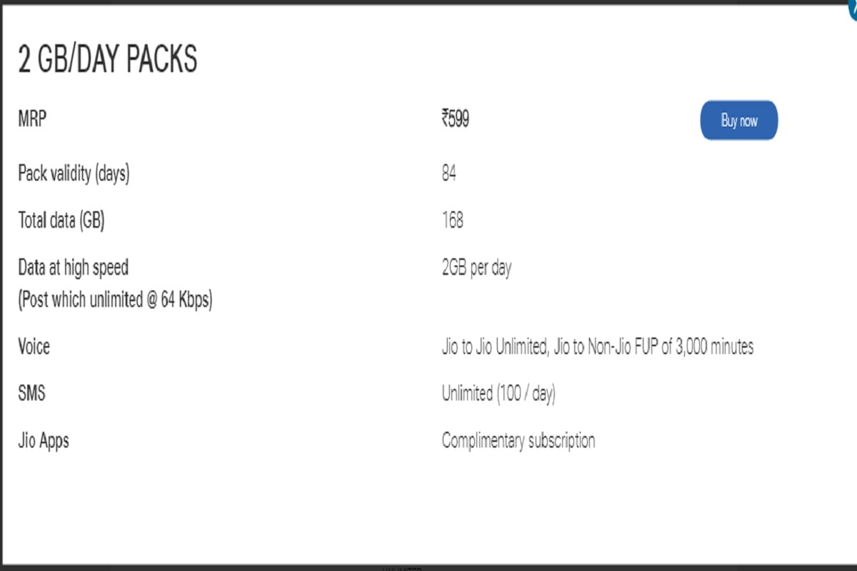 jio 599 plan