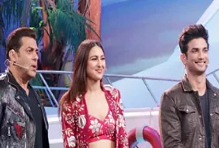 sushant singh rajput and sara ali khan during kedarnath on bigg boss set see salman khan reaction