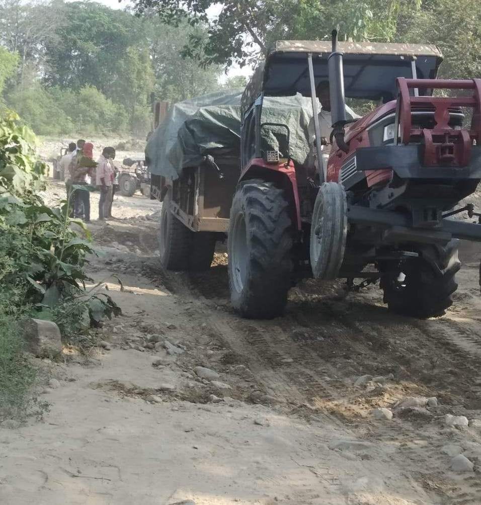 Overloaded dumpers damaged Laladhang road