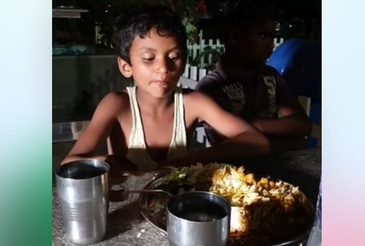 A Little Boy with Cousin on Road to Reach at Home to Meet Mother, Lockdown