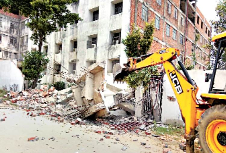 big action on illegal construction in lucknow