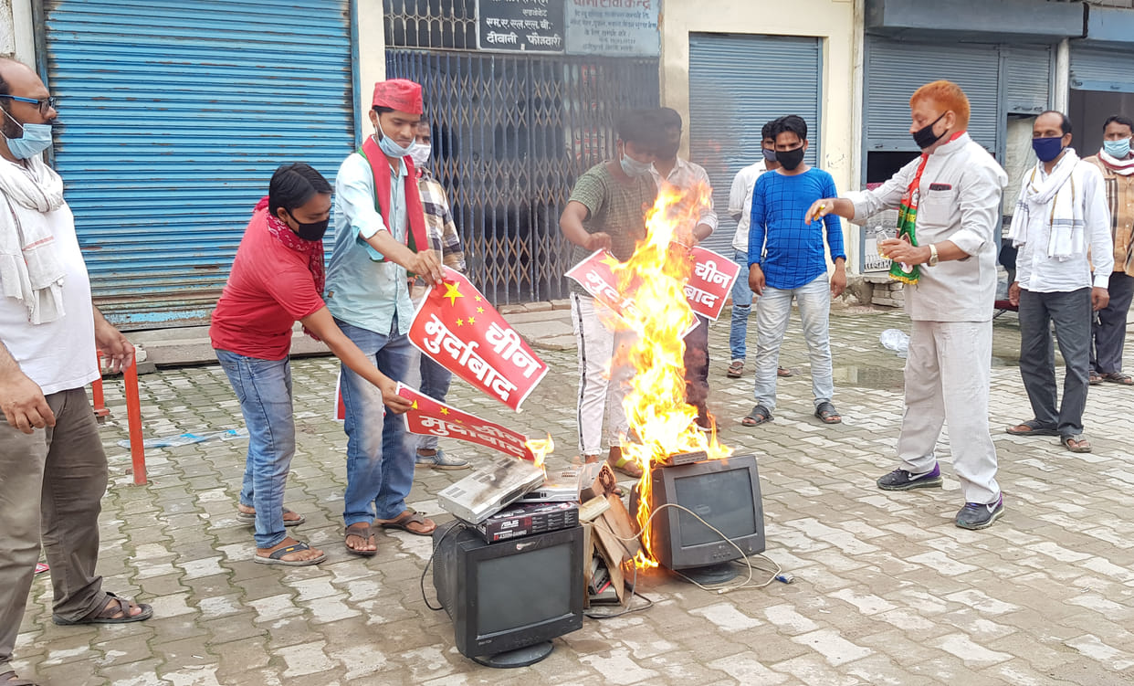 Anger erupted against China, Chinese products burnt