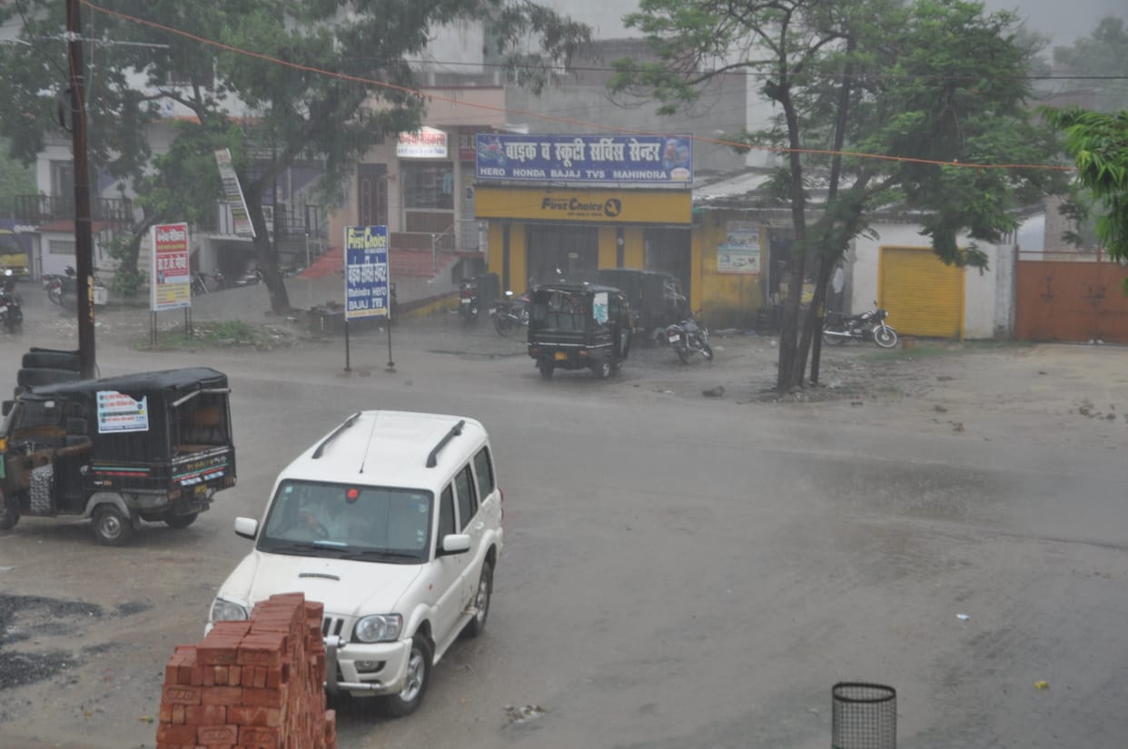 The rain gave relief from the heat