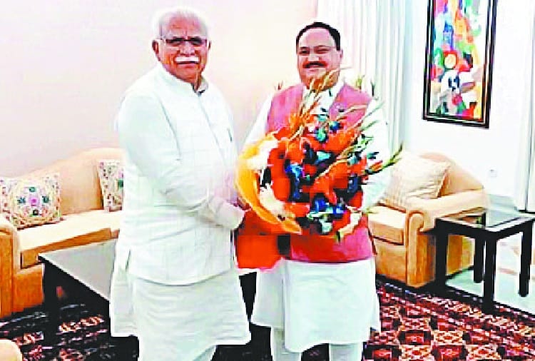 Haryana BJP State President, Amit Shah, JP Nadda, Manohar Lal