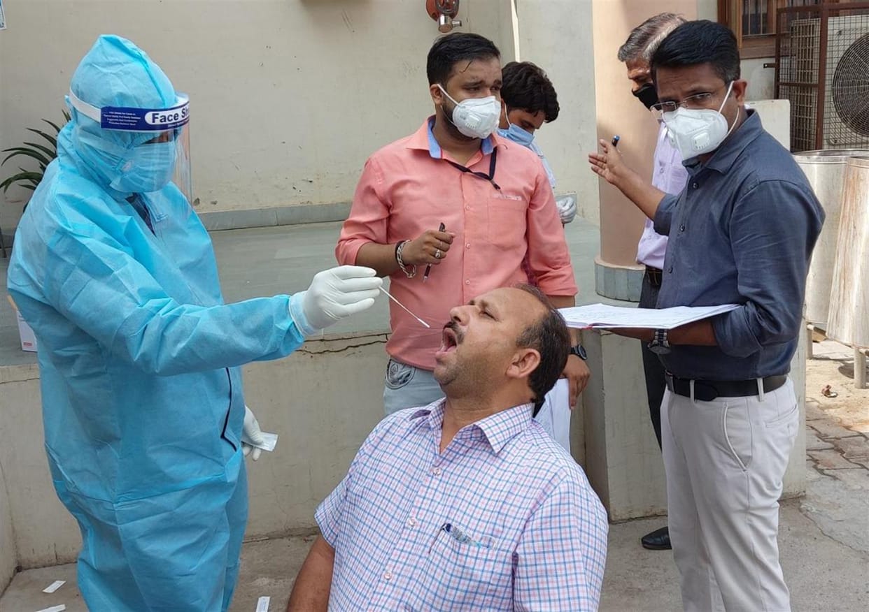 One corona positive was found in Maharajganj and 12 reports came negative