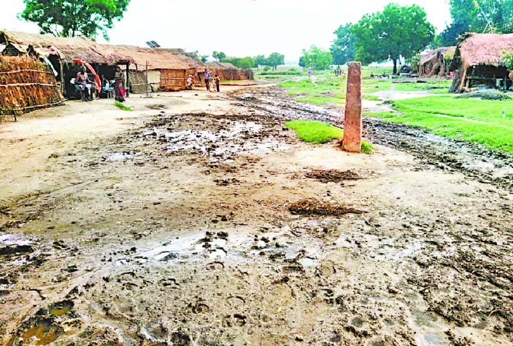 village on no mans land on Indian Nepal border in Shravasti.