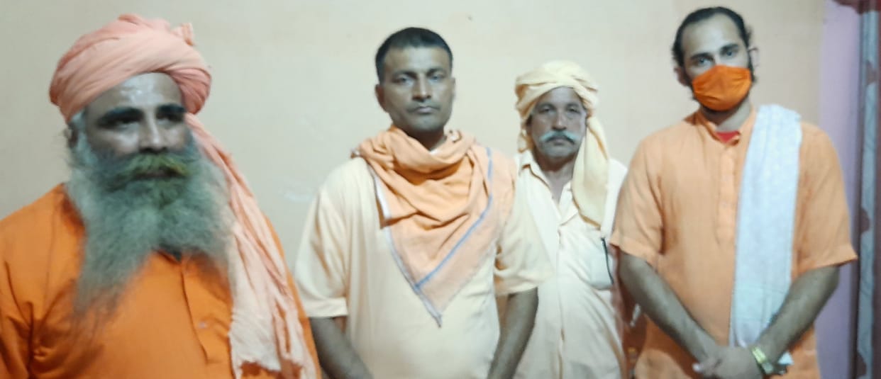 Demolition at Dera Baba Premdas of Kharanti village at night