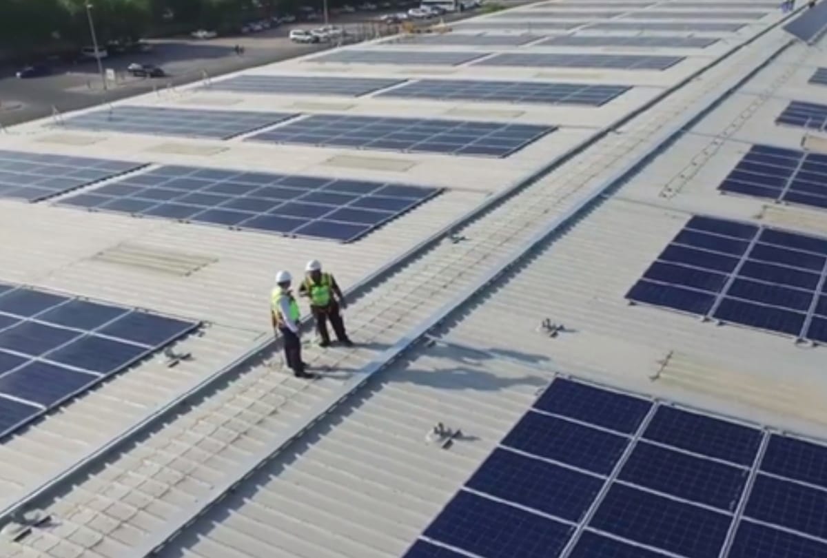 ITI Gorakhpur 40 kw solar plant being illuminated