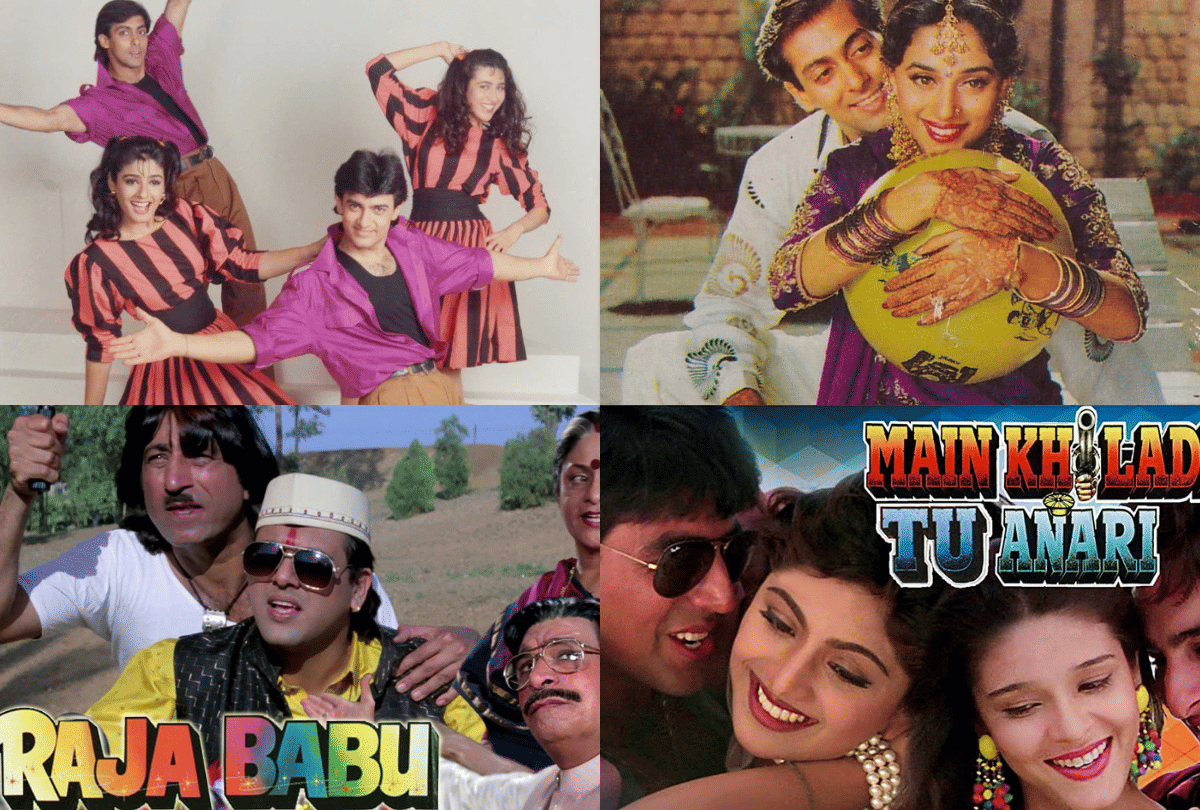 Best Bollywood Films Release In 1993 Raja Babu Hum Aapke Hain Koun Andaz Apna Apna Vijaypath