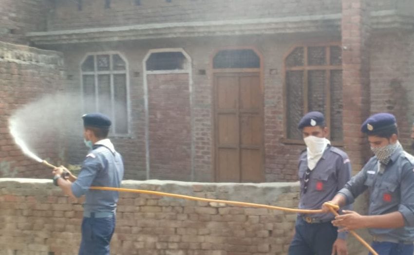 Anti Corona Group sanitizes the village