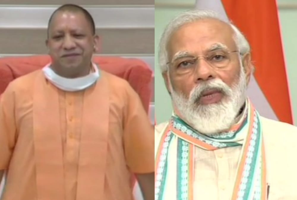 PM Narendra Modi praises CM Yogi Adityanath for his leadership during Corona crisis.