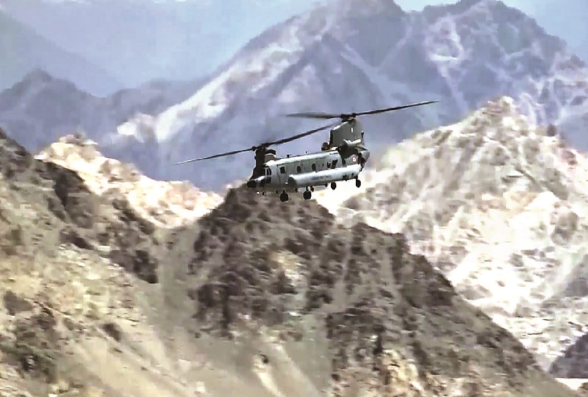 Apache and Chinook flies in Ladakh Sukhoi also ready