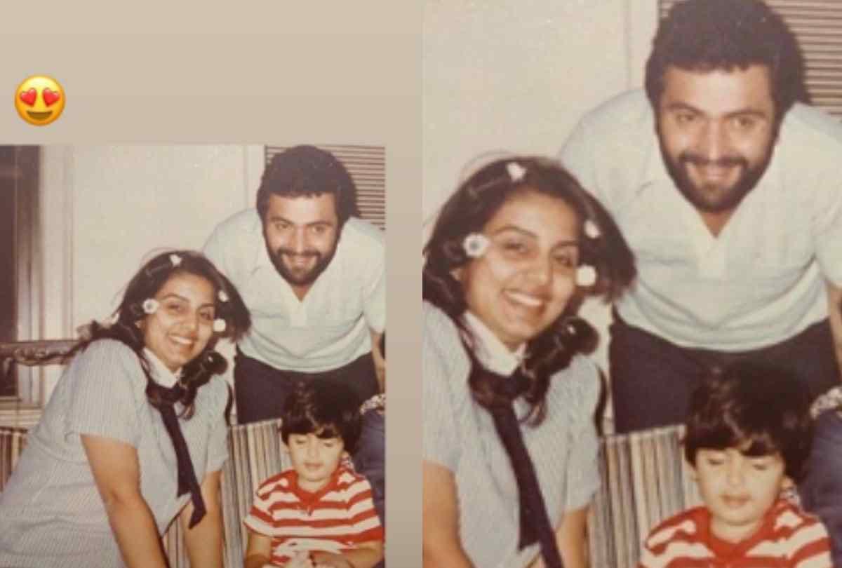 Riddhima Kapoor share an old childhood photo with Rishi Kapoor and Neetu Kapoor