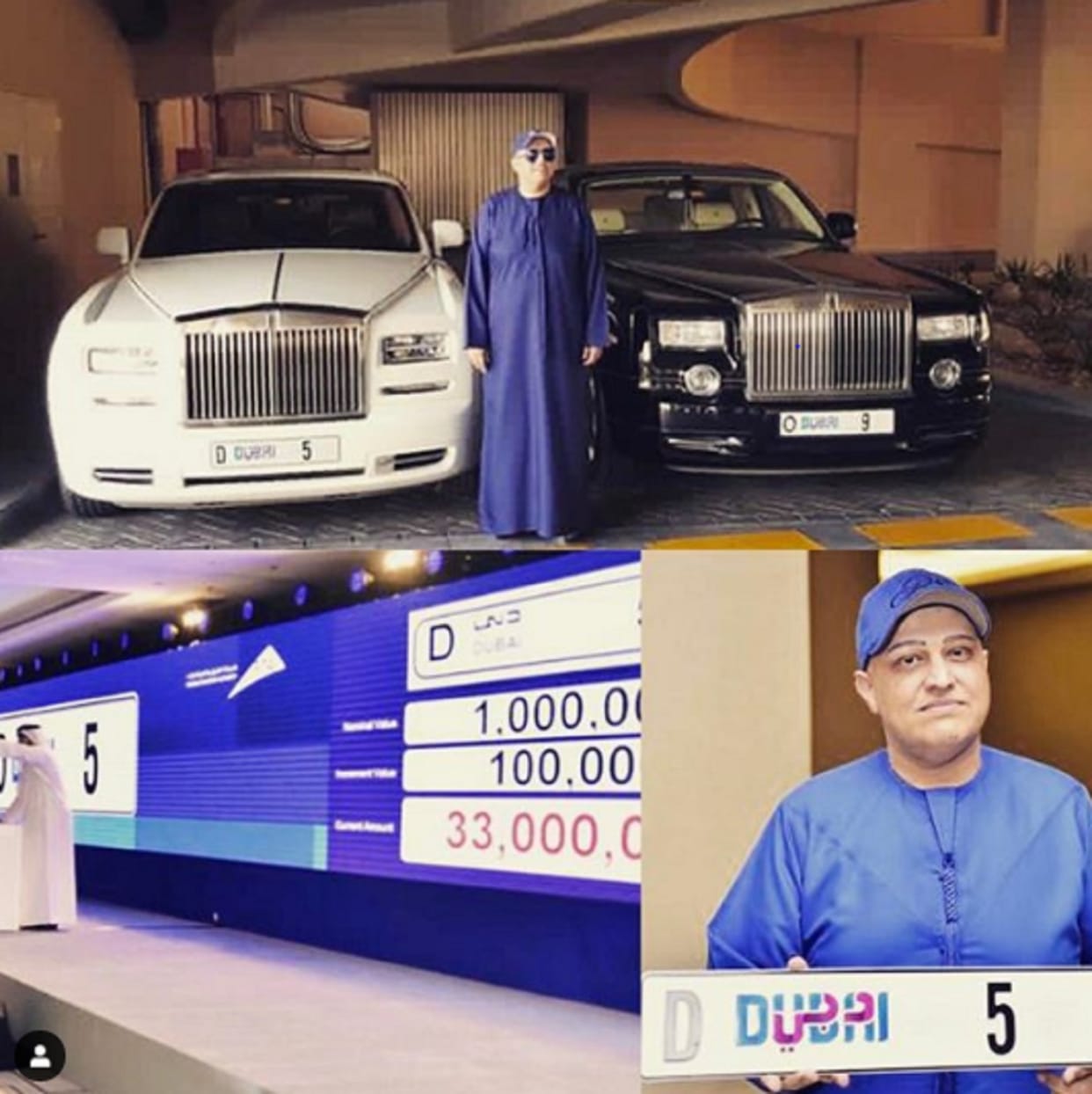 Dubai's businessman Balwinder Sawhney had spent 33 million dirhams for his Rolls Royce vehicle, which police invoiced