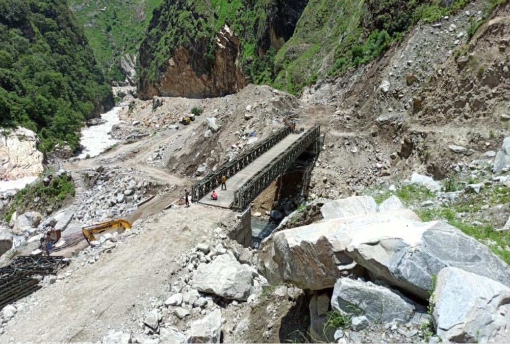 Bailey Bridge Built On malpa Road, Which connects India to China Border