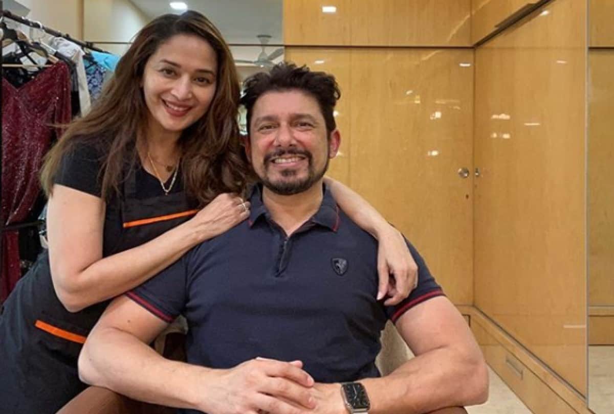 madhuri dixit do haircut for husband shriram nene during lockdown