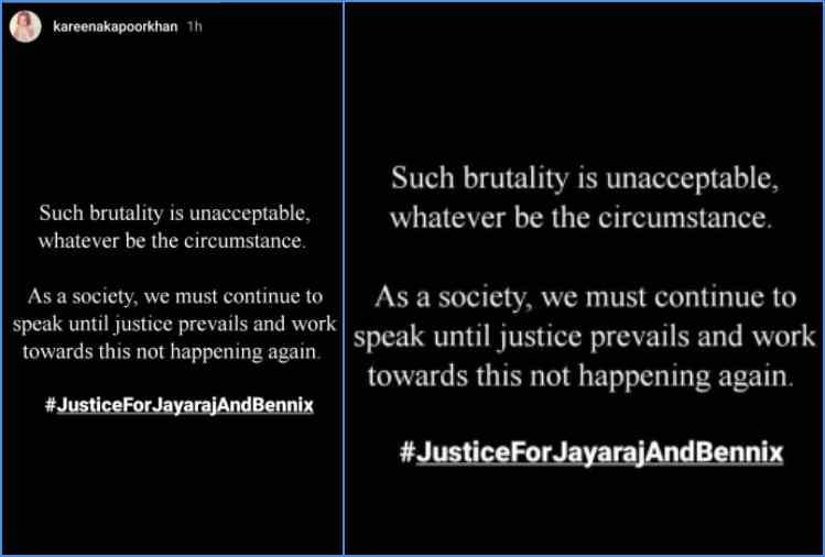 Kareena Kapoor reaction on Jayaraj & Bennix death