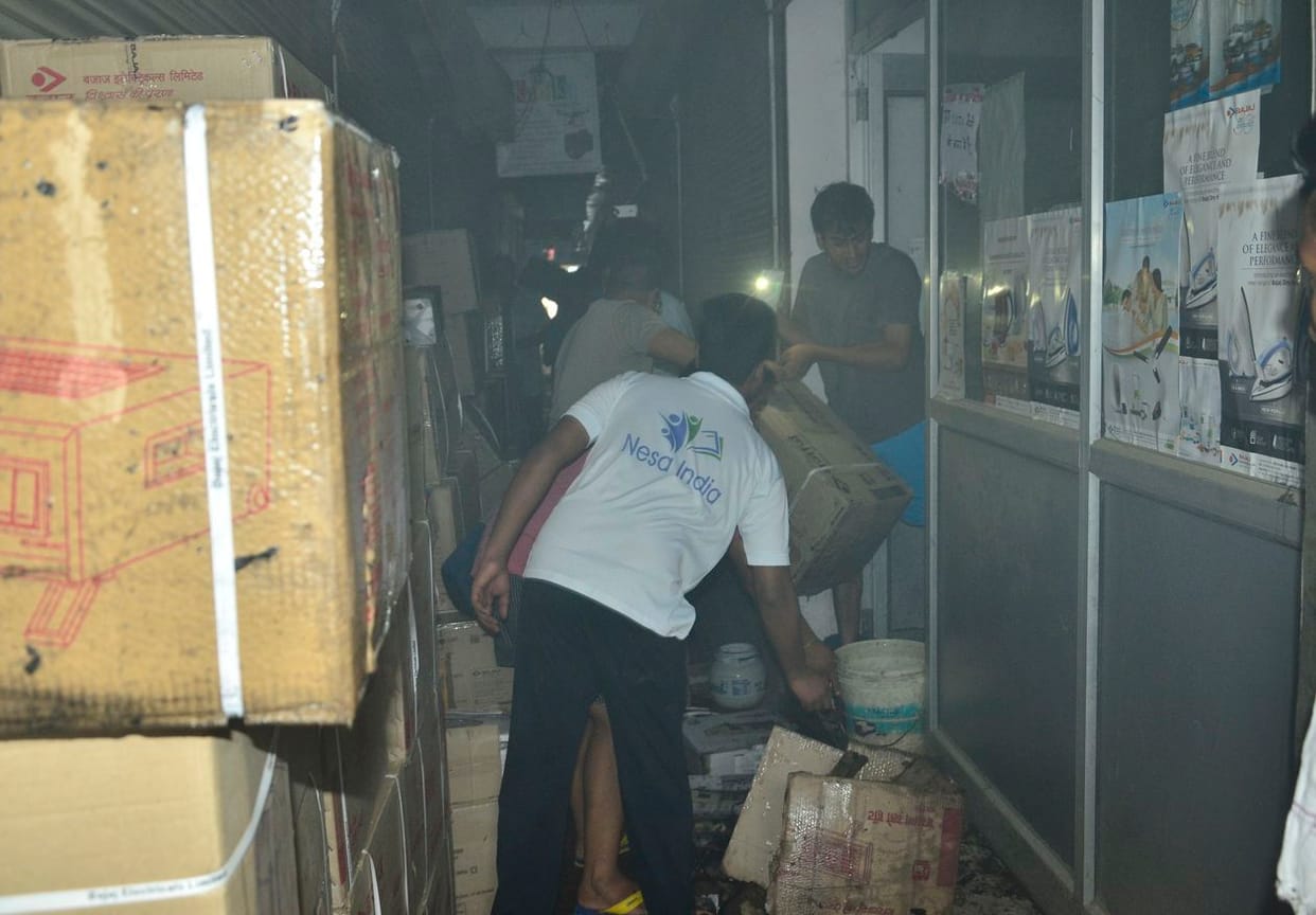 Fire in a warehouse in Srinagar