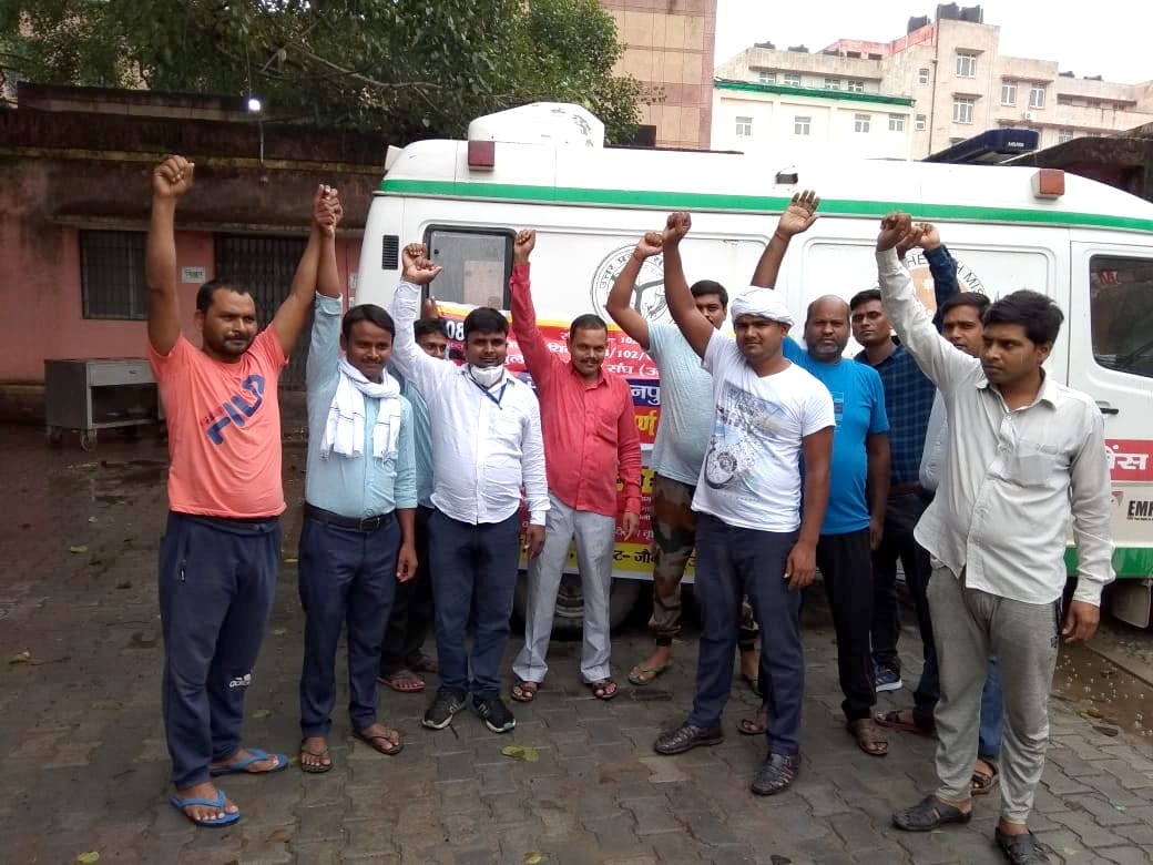 The drivers stopped the operation of the ambulance