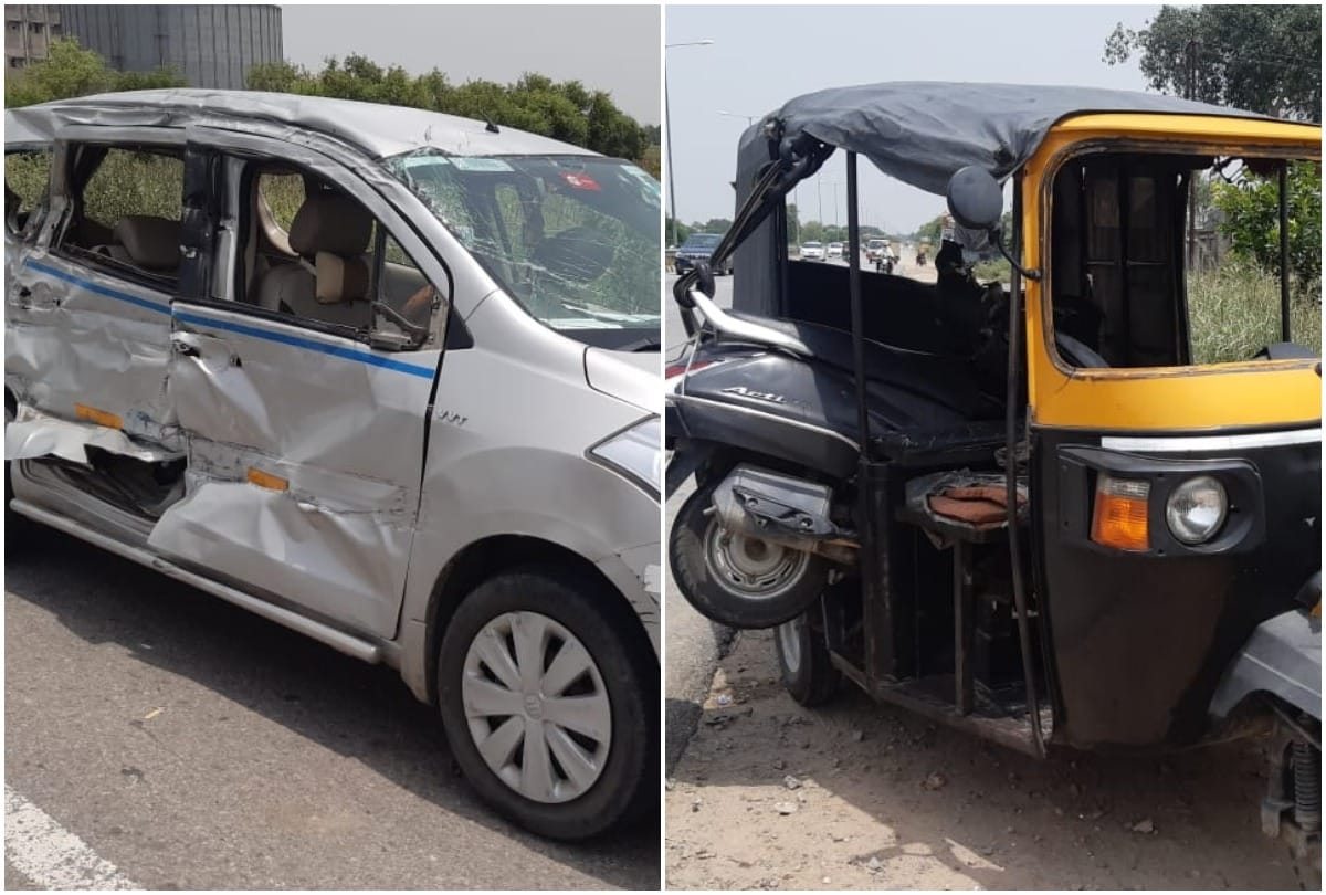 Road accident on NH 91 in Aligarh Many died and injured