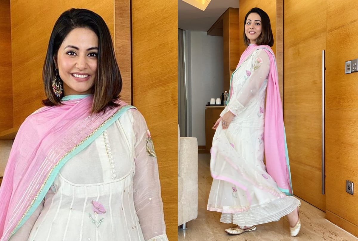 television actress hina khan enjoy rain in sassy mood see viral photos