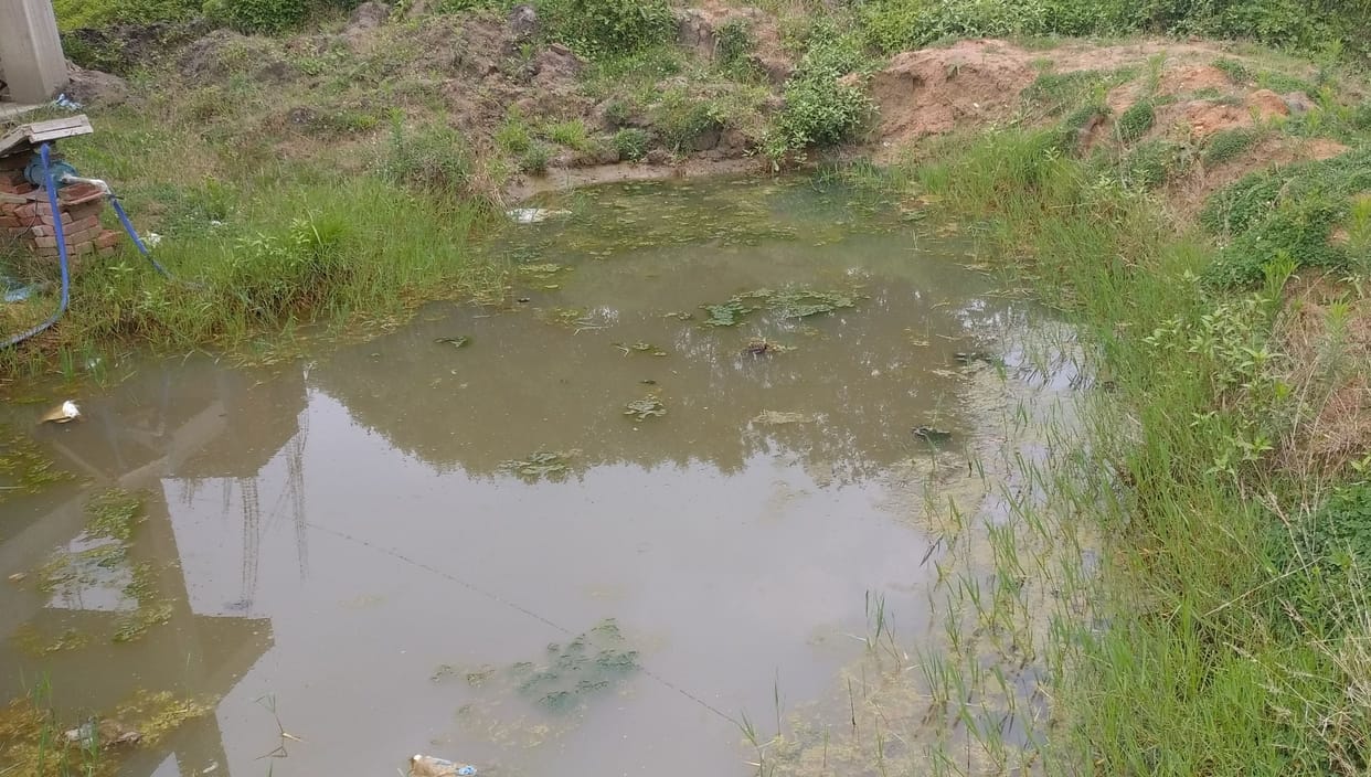 Water filling in the residential colony of the district hospital