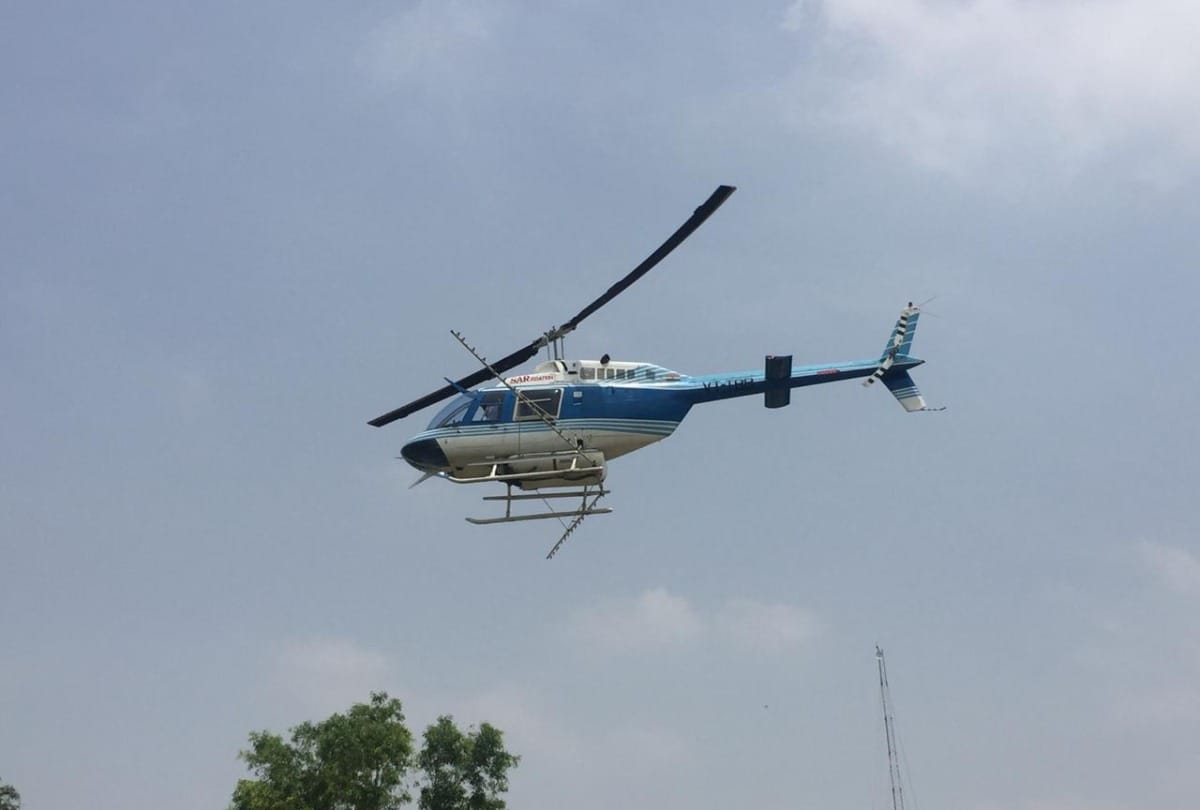 narendra singh tomar flags off helicopter for loctus control greater noida