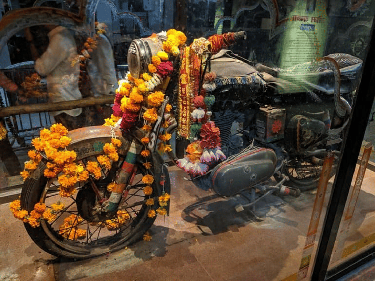 Story of Om Banna Temple in Rajasthan also known as Bullet Baba Mandir where people worship Royal Enfield Bullet 350