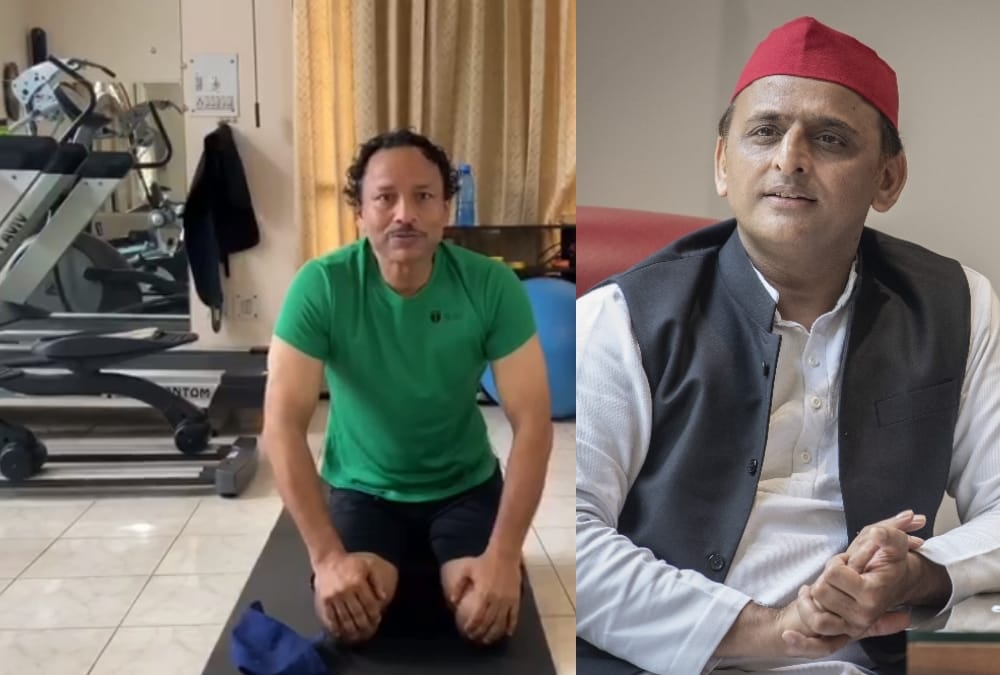 Samajwadi party leader Anurag Bhadauriya 47 push ups on Akhilesh Yadav birthday.