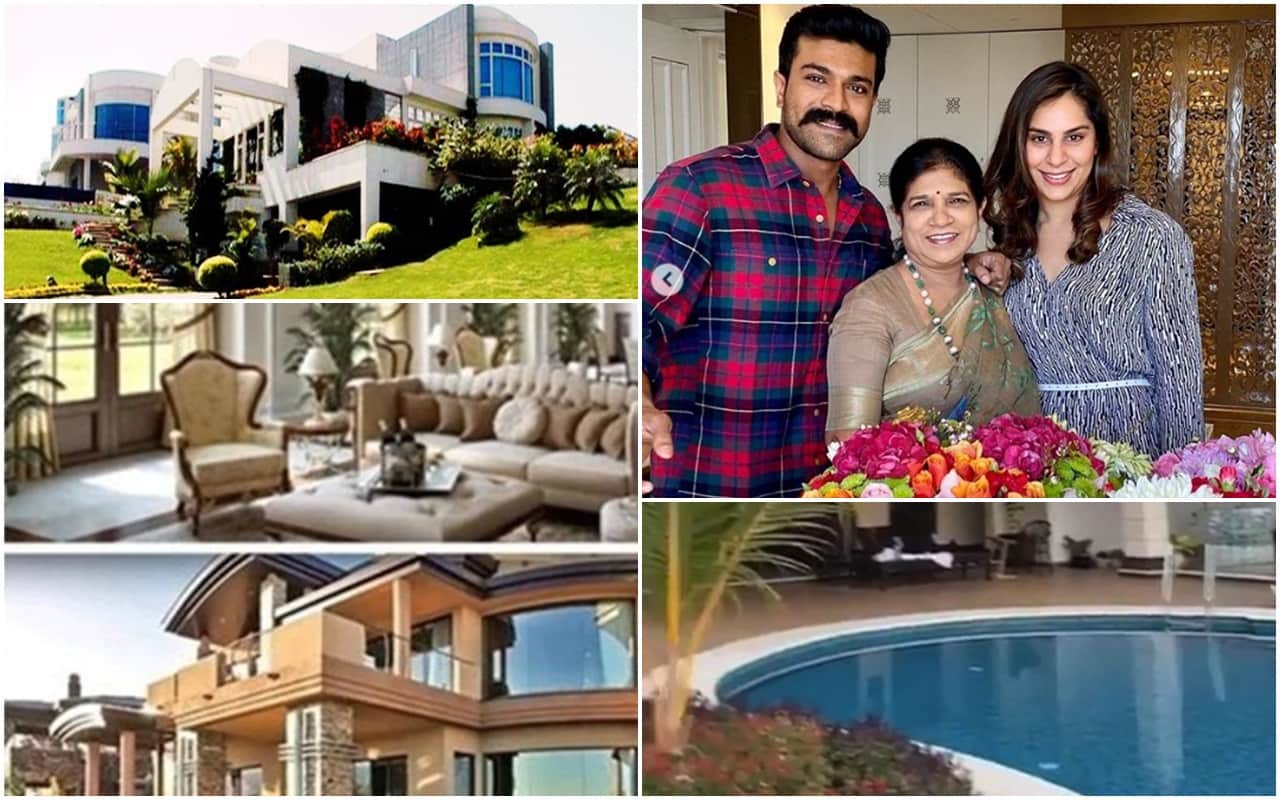 South Indian megastar Chiranjeevi Son Ram Charan lives with family in a luxurious house