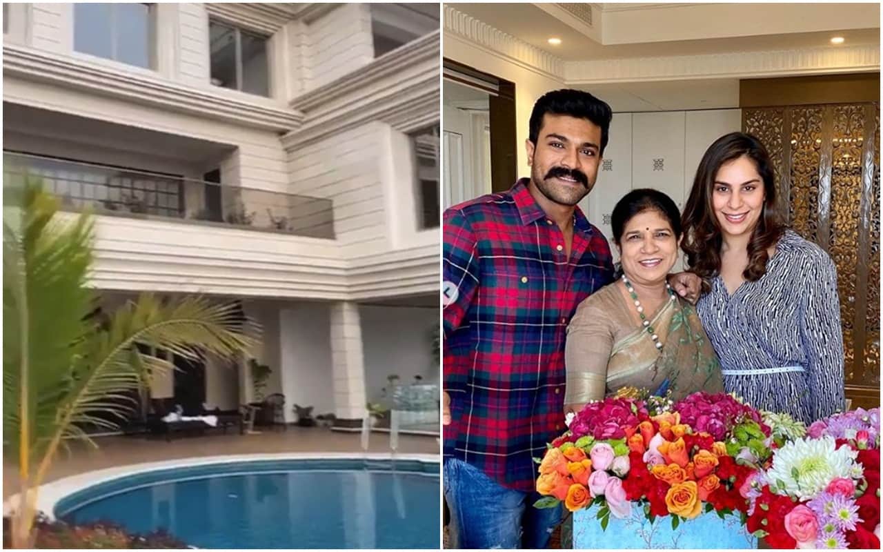 Megastar Chiranjeevi Son Ram Charan luxury house inside Pics