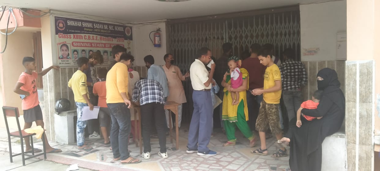 Crowds gathered in school on the pretext of giving marks