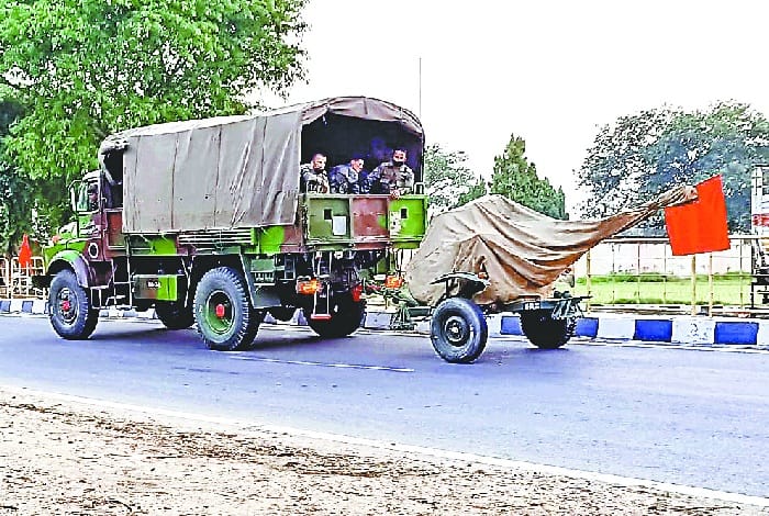 anti aircraft gun deployed on Halwara station, Ludhiana