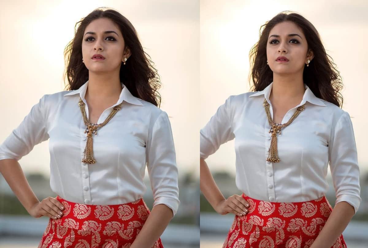 south actress keerthy suresh beautiful elegant look in ethnic wear