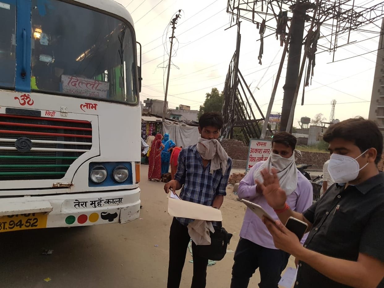 21 bus, with out, permit, lockdown, mathura