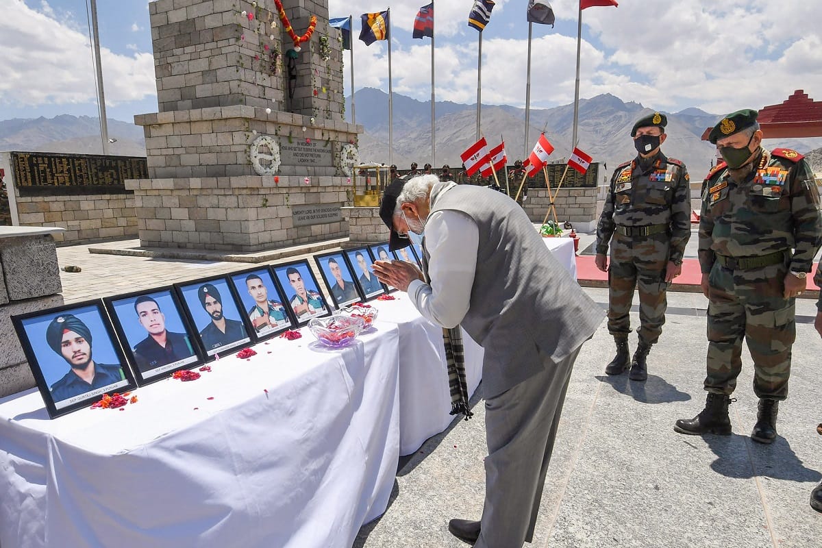 PM Narendra Modi ladakh visit amid border tension with China images