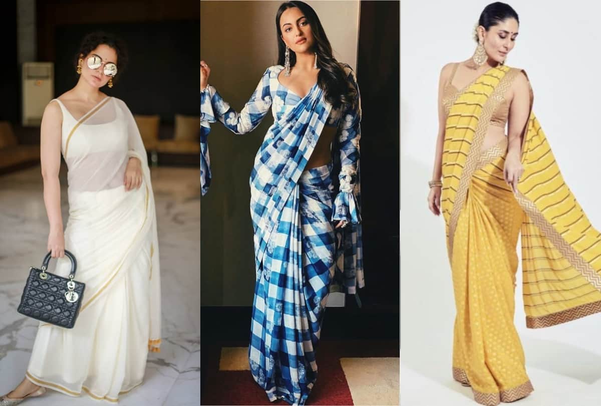 how to wear saree for slim look