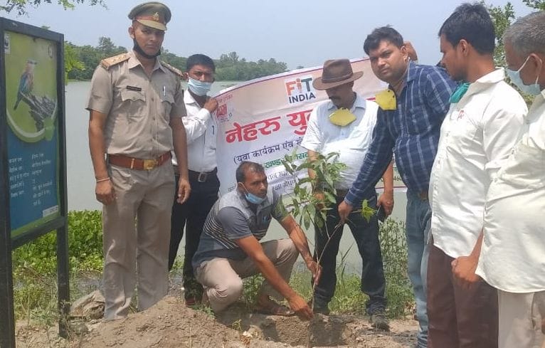 Plantation done in Hyderpur Wetland