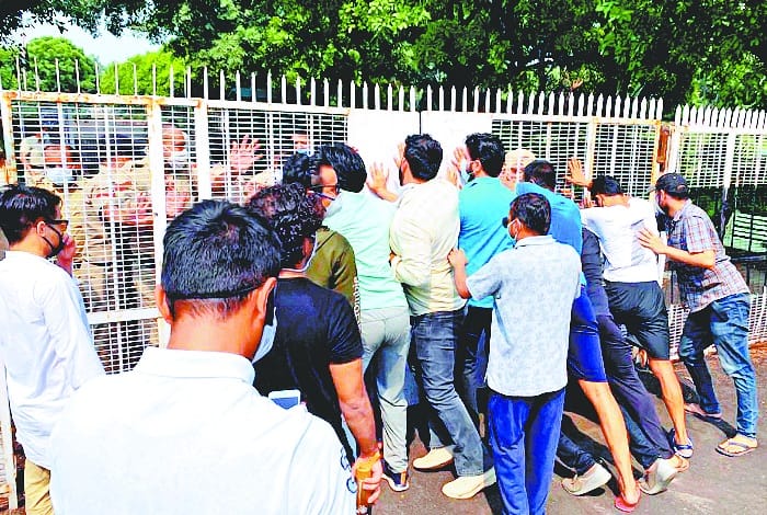 students protest in punjab university against hostel evacuation