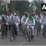 राजद का साइकिल मार्च