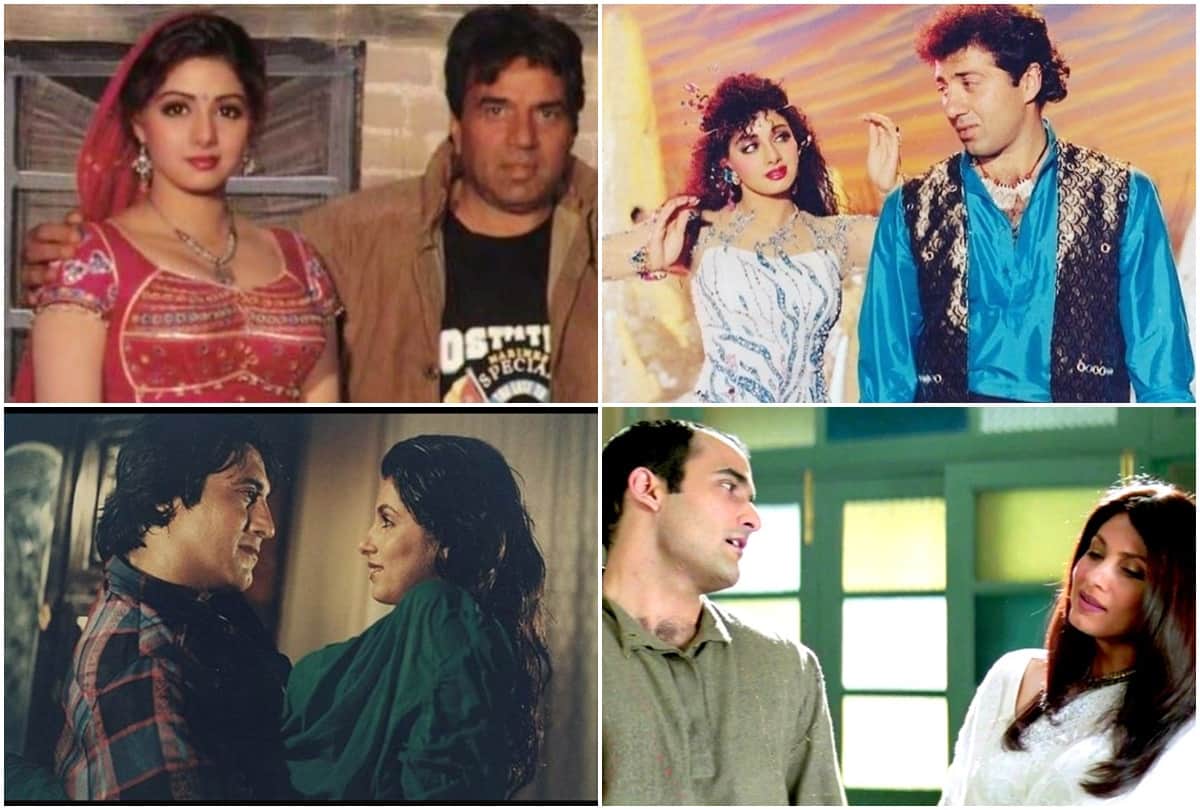 Bollywood actresses who romance with Real Life father son Duo Hema Malini Jayaprada Sridevi Madhuri Dixit Dimple Kapadia