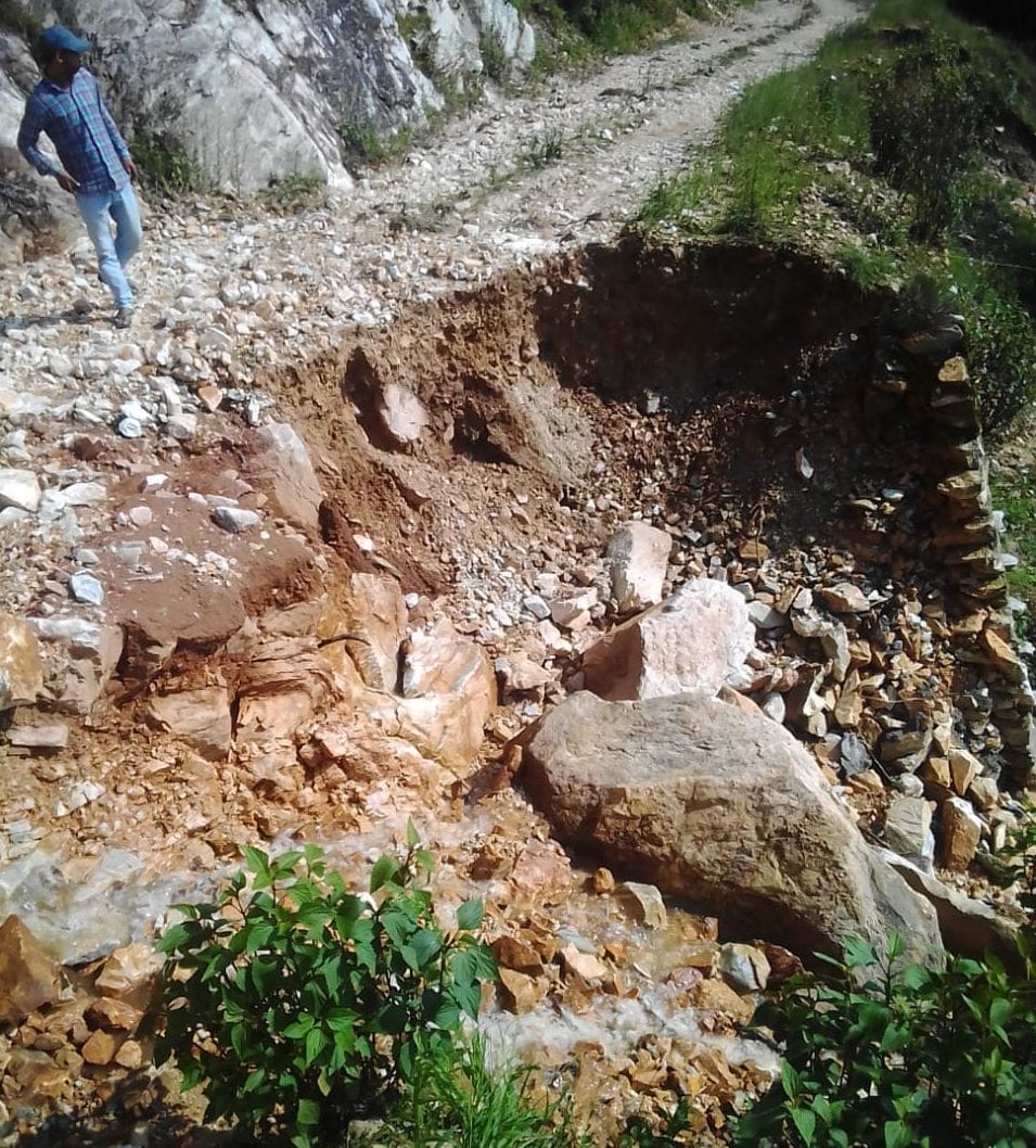 Torrential rain occurred in Bageshwar again on Sunday night