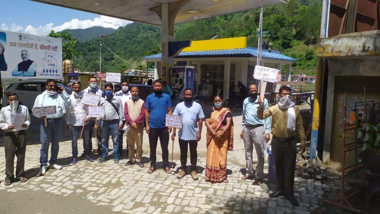 Demonstration on rising prices of petrol and diesel