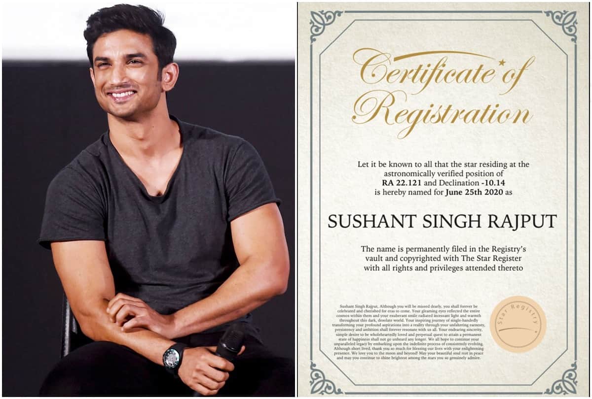 A Fan Registered Star on Sushant Singh Rajput Name