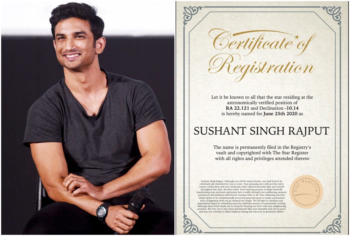 A Fan Registered Star on Sushant Singh Rajput Name
