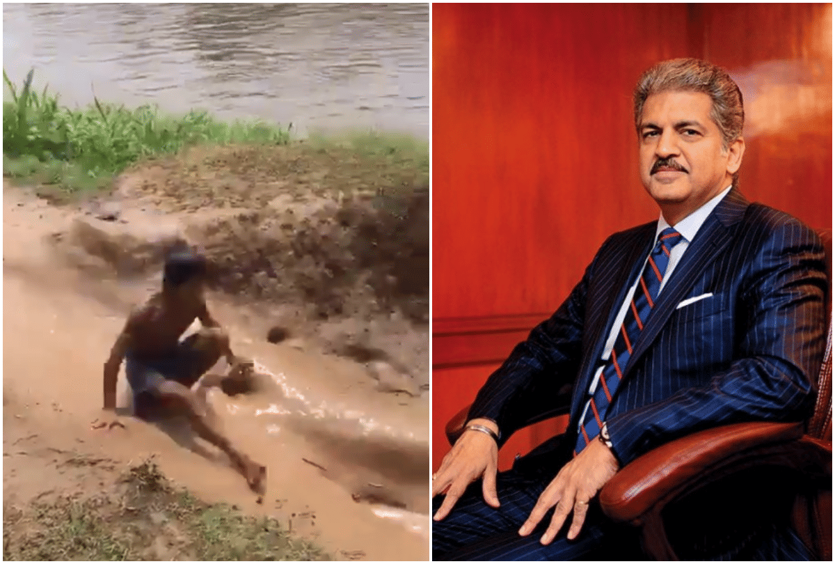 viral video of children sliding in mud anand mahindra share for monday motivation