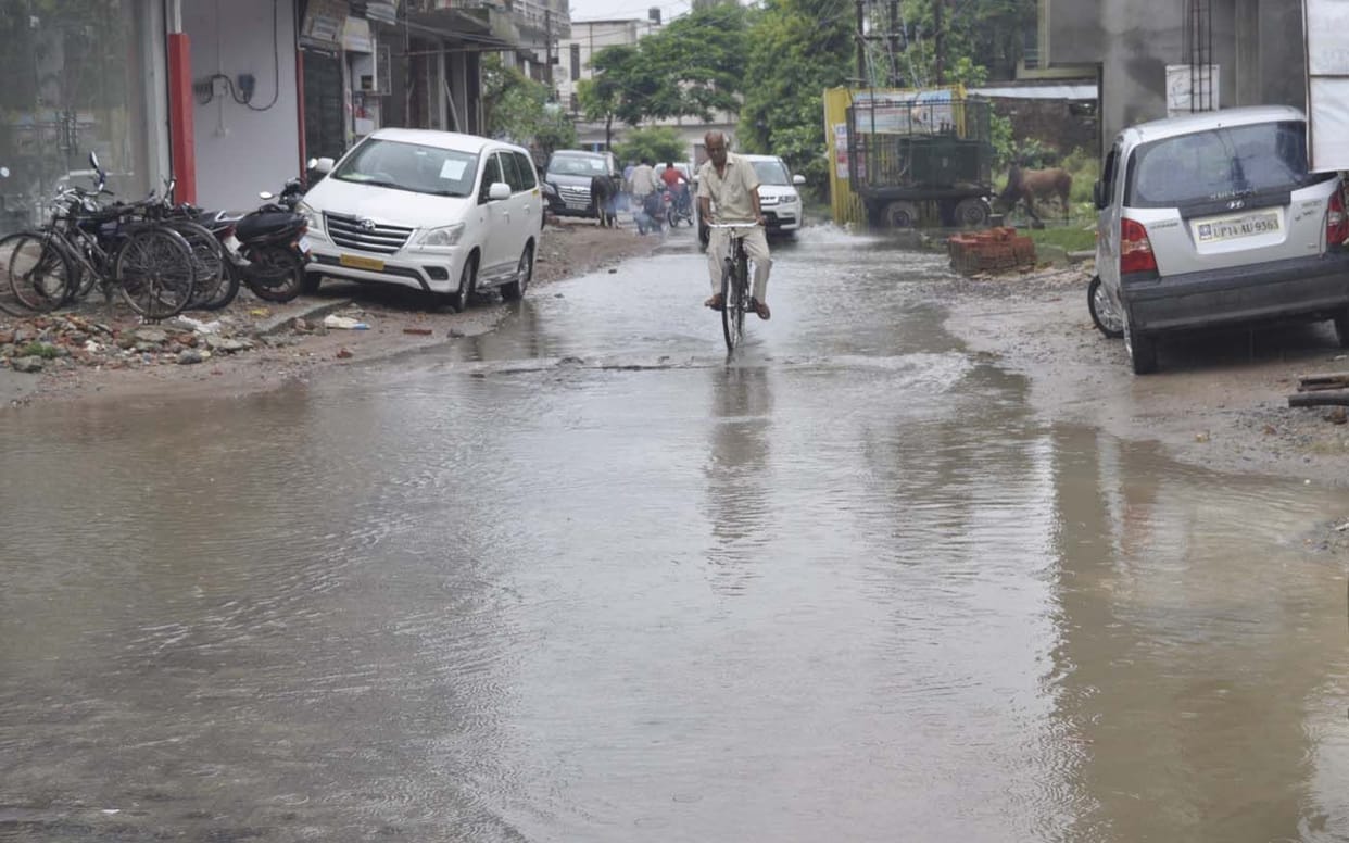 waterloggwd by rain in basti